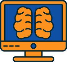 brain Line Filled Two Colors Icon vector