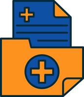 Medical Folder Line Filled Two Colors Icon vector