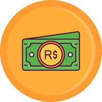 Brazilian real Line Filled Icon vector