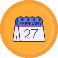 27th of February Line Filled Icon vector