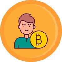 Bitcoin Line Filled Icon vector