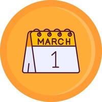 1st of March Line Filled Icon vector