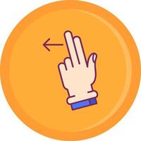 Two Fingers Left Line Filled Icon vector