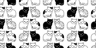 cat seamless pattern kitten vector calico breed scarf isolated repeat background tile wallpaper cartoon doodle illustration design