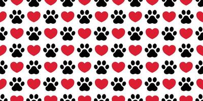 dog paw seamless pattern footprint heart valentine vector french bulldog puppy cartoon icon scarf isolated repeat wallpaper tile background doodle illustration design