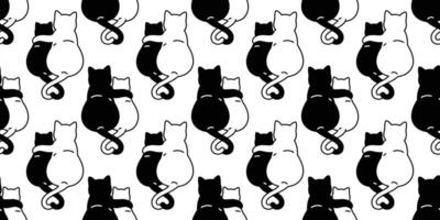 cat seamless pattern valentine heart kitten hug vector scarf isolated repeat background tile wallpaper cartoon doodle illustration design