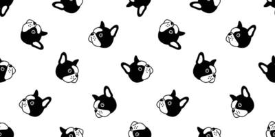 dog seamless pattern french bulldog vector pet puppy scarf isolated repeat wallpaper tile background cartoon doodle illustration design