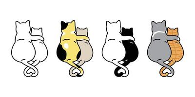 gato vector gatito enamorado corazón calicó icono logo símbolo dibujos animados personaje ilustración garabatear diseño