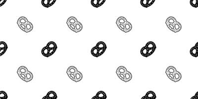 pretzel seamless pattern cookie vector snack bread scarf isolated repeat wallpaper tile background cartoon doodle illustration design