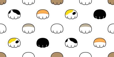 cat paw seamless pattern dog footprint kitten vector puppy scarf isolated repeat background tile wallpaper cartoon doodle illustration design