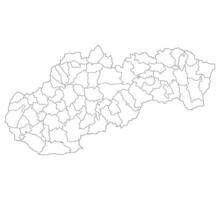 Eslovaquia mapa. mapa de Eslovaquia en administrativo provincias en blanco color vector