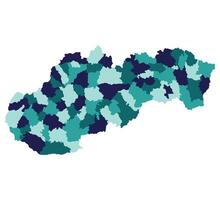 Slovakia map. Map of Slovakia in administrative provinces in multicolor vector