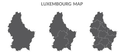 Luxemburgo mapa. mapa de Luxemburgo en gris conjunto vector