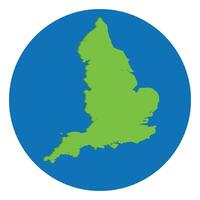 Inglaterra mapa verde color en globo diseño con azul circulo color. vector