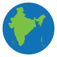 Map of India. India map green color in globe design with blue circle color. vector