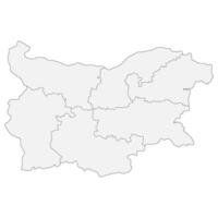 Bulgaria map. Map of Bulgaria in six mains regions in white color vector