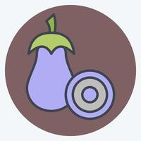 Icon Eggplant. related to Vegan symbol. color mate style. simple design editable. simple illustration vector