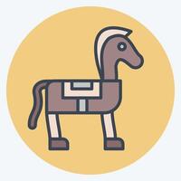 Icon Horse. related to Medieval symbol. color mate style. simple design editable. simple illustration vector