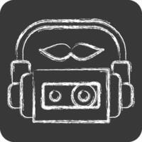 Icon Cassette. related to Hipster symbol. chalk Style. simple design editable. simple illustration vector