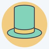 Icon Top Hat. related to Magic symbol. color mate style. simple design editable. simple illustration vector