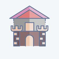 Icon Fortress. related to Medieval symbol. doodle style. simple design editable. simple illustration vector