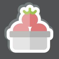 Sticker Tomato. related to Vegan symbol. simple design editable. simple illustration vector