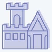 Icon Castle. related to Medieval symbol. two tone style. simple design editable. simple illustration vector