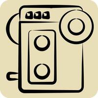 icono walkman. relacionado a hipster símbolo. mano dibujado estilo. sencillo diseño editable. sencillo ilustración vector