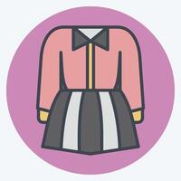 Icon Dress. related to Hipster symbol. color mate style. simple design editable. simple illustration vector