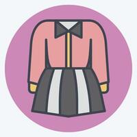 Icon Dress. related to Hipster symbol. color mate style. simple design editable. simple illustration vector