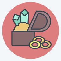 Icon Treasure Chest. related to Medieval symbol. color mate style. simple design editable. simple illustration vector