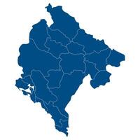 Montenegro map. Map of Montenegro in administrative provinces in blue color vector