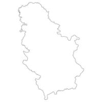 serbia mapa. mapa de serbia en blanco color vector