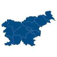 Slovenia map. Map of Slovenia in administrative provinces in blue color vector