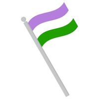 Genderqueer pride flag in shape. LGBTQ flag in shape vector