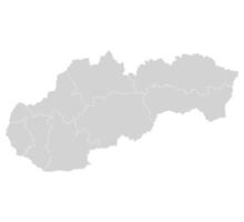 Slovakia map. Map of Slovakia in eight mains regions in grey color vector