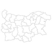 Bulgaria map. Map of Bulgaria in administrative provinces in white color vector