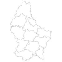 Luxembourg map. Map of Luxembourg in administrative provinces in white color vector