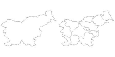 Slovenia map. Map of Slovenia in white set vector