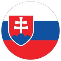 Slovakia flag. Flag of Slovakia in round circle shape vector