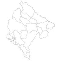 montenegro mapa. mapa de montenegro en administrativo provincias en blanco color vector