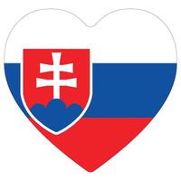 Slovakia flag. Flag of Slovakia in heart shape vector