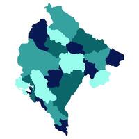 Montenegro map. Map of Montenegro in administrative provinces in multicolor vector