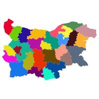 Bulgaria map. Map of Bulgaria in administrative provinces in multicolor vector