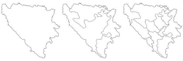 bosnia y herzegovina mapa. mapa de bosnia y herzegovina vector