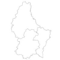 Luxembourg map. Map of Luxembourg in three mains regions in white color vector