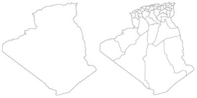 Algeria map. Map of Algeria in white set vector