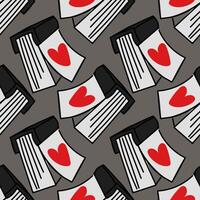 Calendar pattern with a heart, many pages of flat scribbles. The calendar page for Valentine's Day. Business is a flat vector doodle ornament. Valentine's Day, February 14th. Calendar on grey