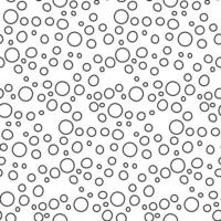 The bubbles doodle pattern. Seamless soap bubbles pattern. Vector hand-held background. Cleaning or body care wallpaper. Contour circles are black on white. Monochrome texture