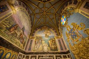 lima, Perú, 2022 - basílica metropolitano catedral de lima, lado capilla con el francisco pizzero tumba y fresco, lima, Perú foto